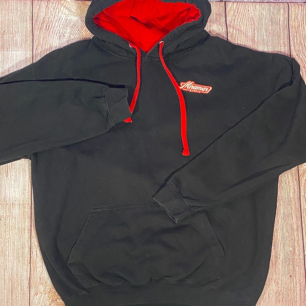 Just Hoods XL Black Graphic Hoodie Delivering Good Times Pullover Sweatshirt - Picture 14 of 15